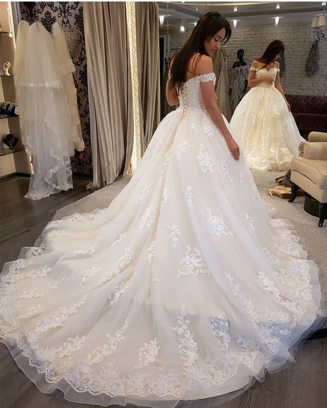 Lace Embroidery Sweetheart Off-The-Shoulder Wedding Dresses Ball Gowns fg4510 - Image 3