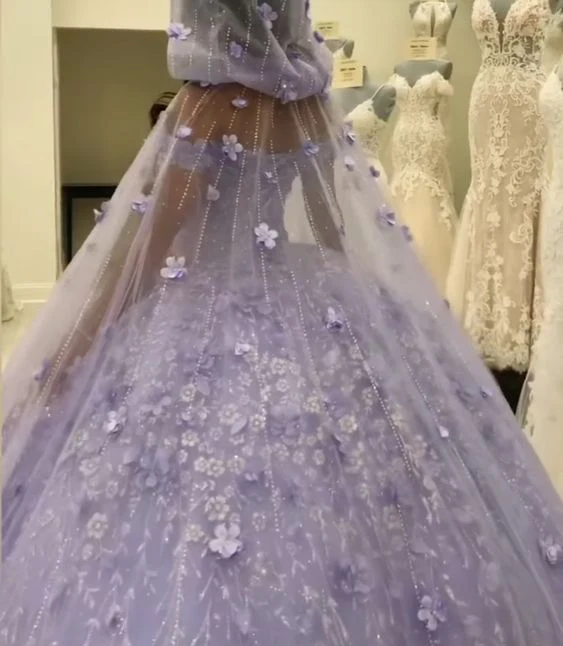 Lavender Princess Quinceanera Dress Ball Gown Lace Appliques Corset Sweet 15  Prom Dresses      fg2811 - Image 3