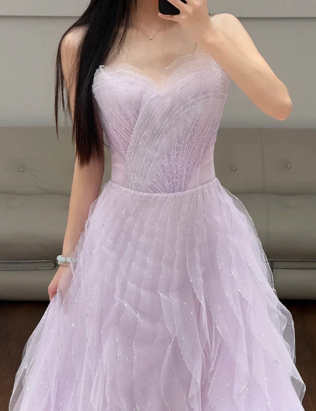 Lilac Tulle Prom Party Dress Evening Dress 19th Birthday Dress fg8617 - Image 2