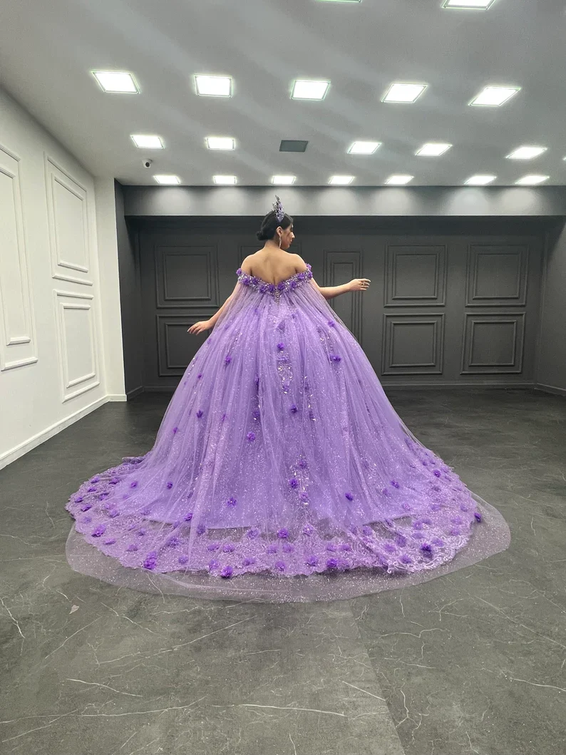 Lilac Wedding Dress, Lilac Quinceanera Dress, Lilac Bridal Gown fg4616 - Image 2