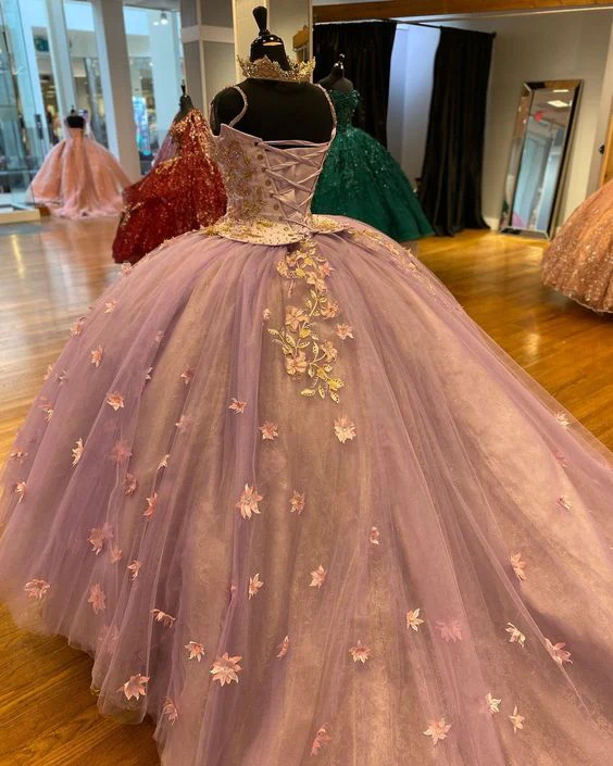 Luxury Lace Flower Quinceanera Dress Beading Tulle Vestidos De 15 Años Sweet 16 Dress Formal Birthday Party Ball Gown fg5681 - Image 3