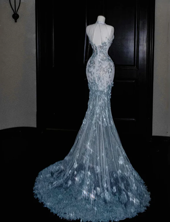 Mermaid Sequined Prom Party Dress Evening Dress Graduation Dress fg8668 - Image 3