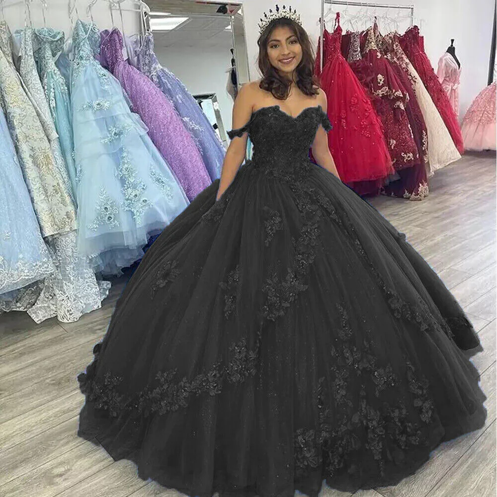 Off the Shoulder Flowers Beaded Purple Ball Gown Quinceanera Dresses fg4350 - Image 2