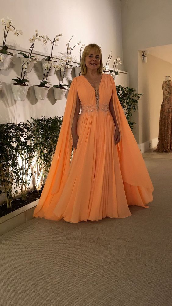 Orange Long Prom Dress, Formal Evening Graduation Dress     fg4004 - Image 2