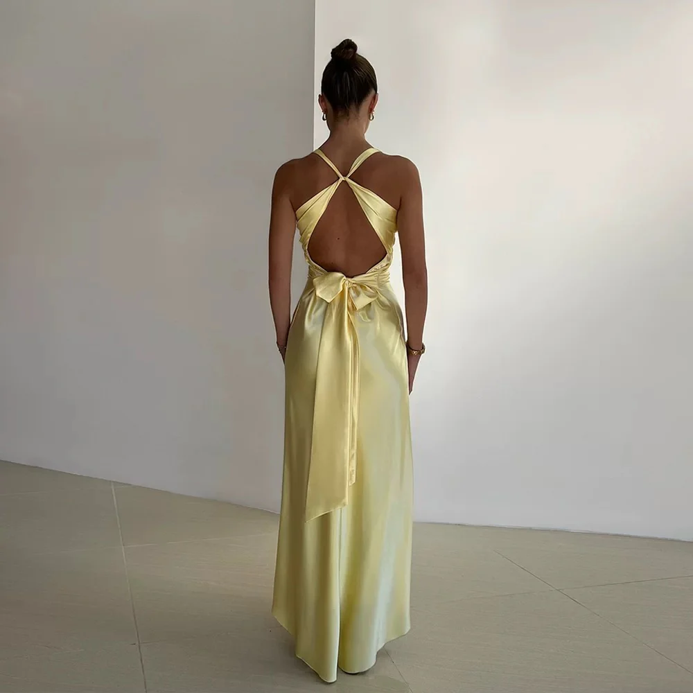 Yellow Prom Dress V Neck Evening Dress fg4171 - Image 4