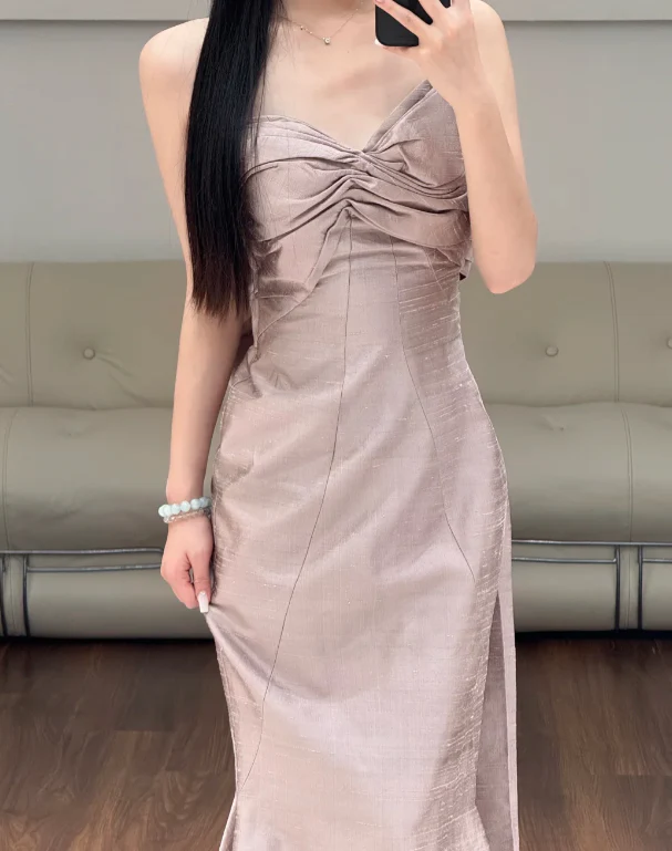 Pink Mermaid Prom Party Dress Sleeveless Evening Dress Birthday Outfit  fg8676 - Image 2