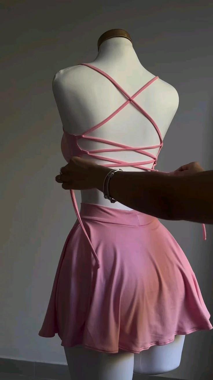 Pink Two Piece Birthday Outfit Short Evening Dress Cocktail Dresses Short Party Dress fg7999