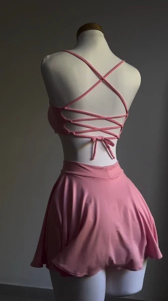 Pink Two Piece Birthday Outfit Short Evening Dress Cocktail Dresses Short Party Dress fg7999 - Image 2