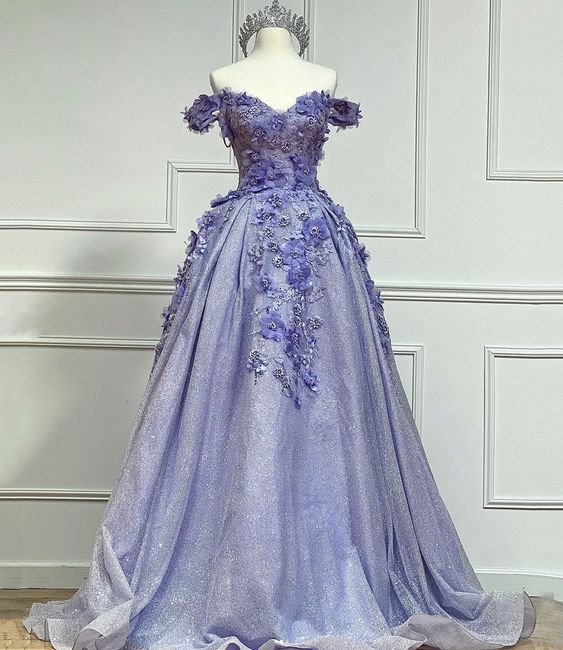 Purple tulle lace long ball gown dress formal dress fg2998