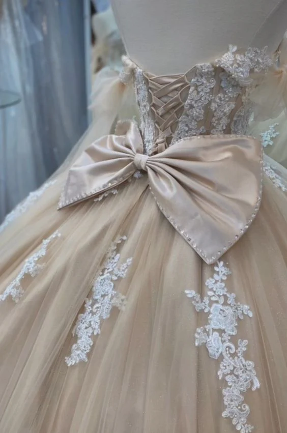Quinceanera Dress Ball Gown Champagne Prom Dresses fg4421 - Image 2