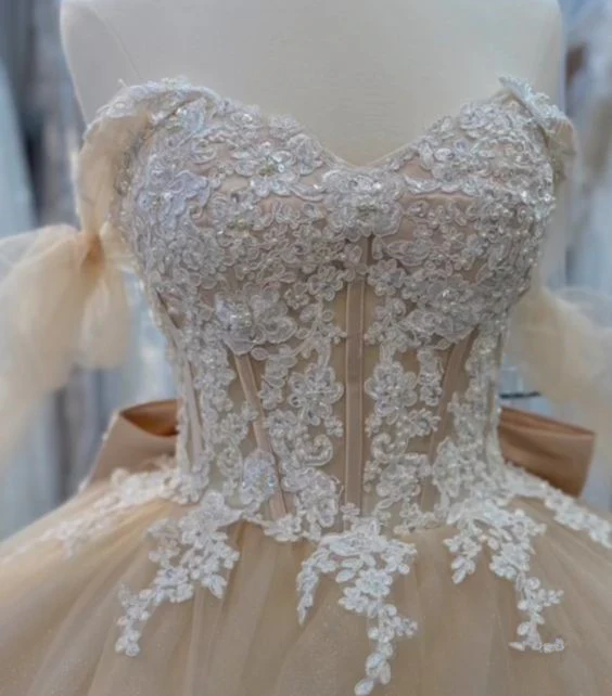 Quinceanera Dress Ball Gown Champagne Prom Dresses fg4421 - Image 3