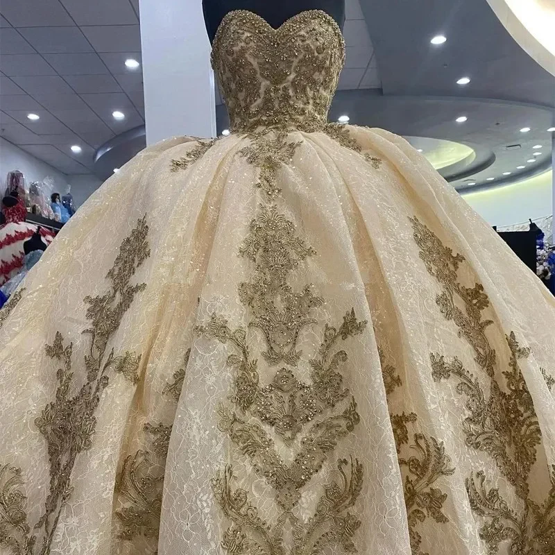 Quinceanera Dresses Sequined Lace Appliques Off Shoulder Lace-up Corset Princess prom vestidos de 15 anos fg5567 - Image 3