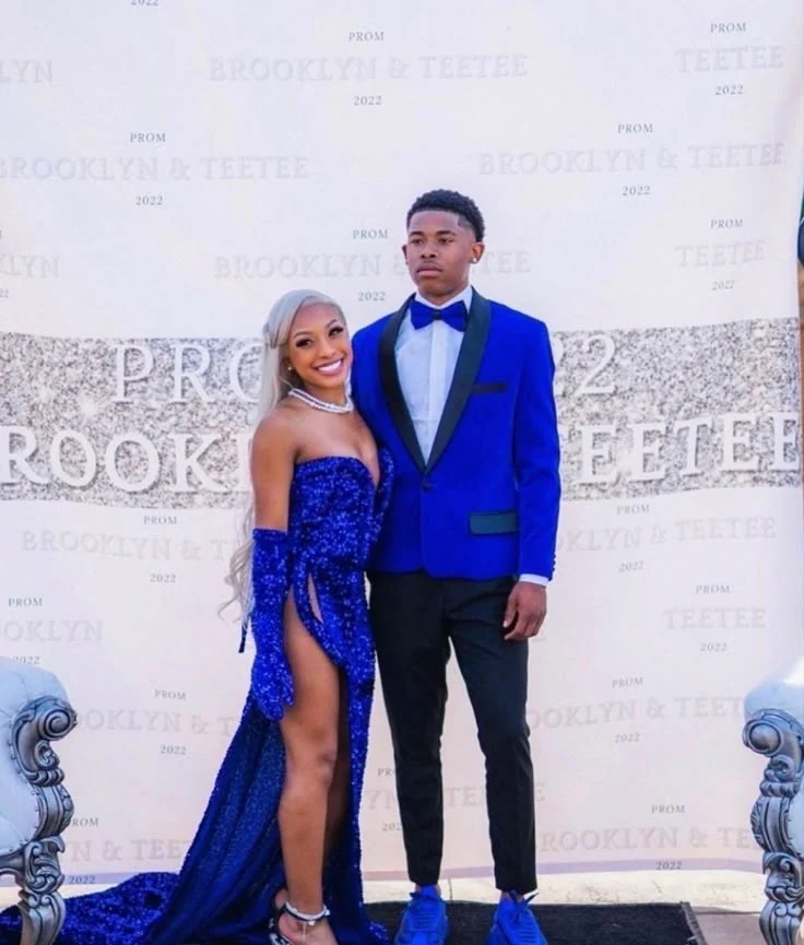 Royal Blue Sequin Black Girl Prom Party Dress Long Formal Evening Dress fg7517