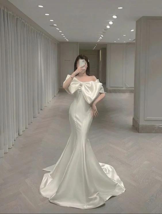 Satin Long Prom Dress Party Dress Mermaid Gown fg4143 - Image 2