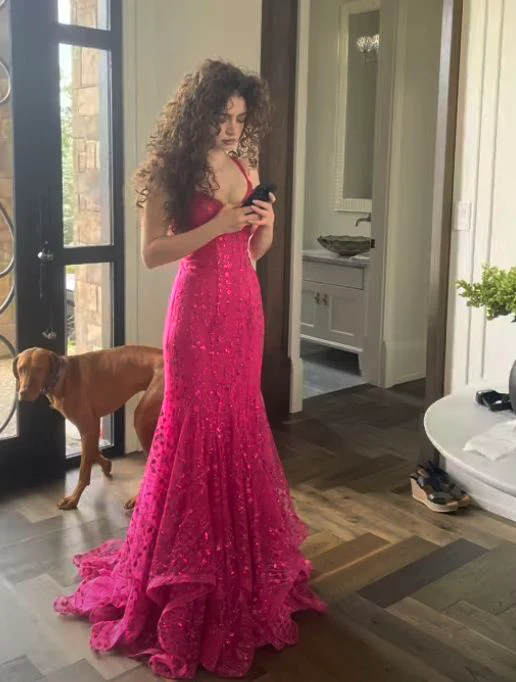 Sexy Mermaid Hot Pink Prom Dress New Arrive Long Party Dress Evening Dress fg7966 - Image 2