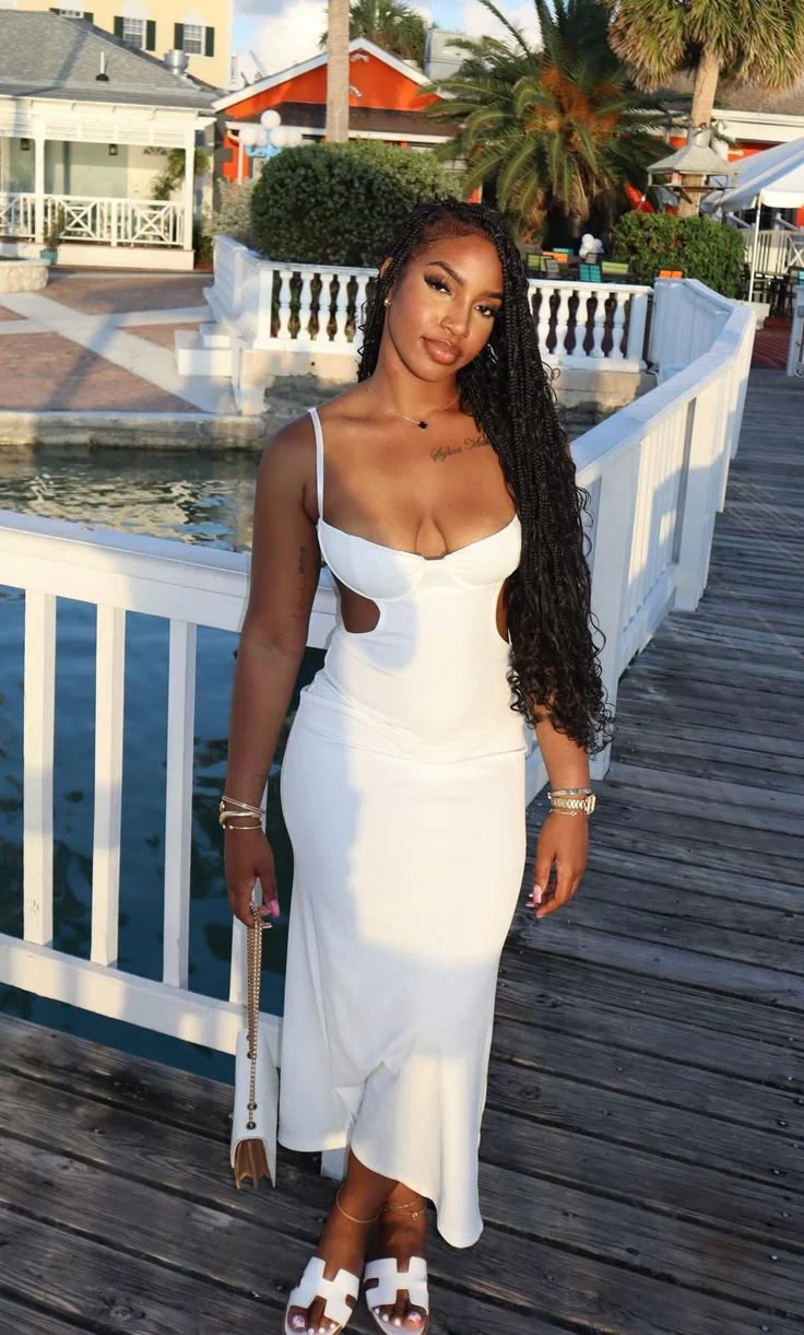 Sexy White Party Dress Long Evening Dress Prom Dresses fg7805 - Image 2