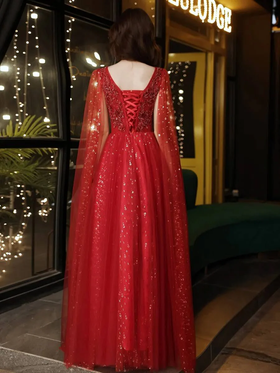shiny Prom Dresses bling Lace Applique Custom Made Beaded Long Sleeves Evening Party Formal Occasion Wear fg4411 - Image 2