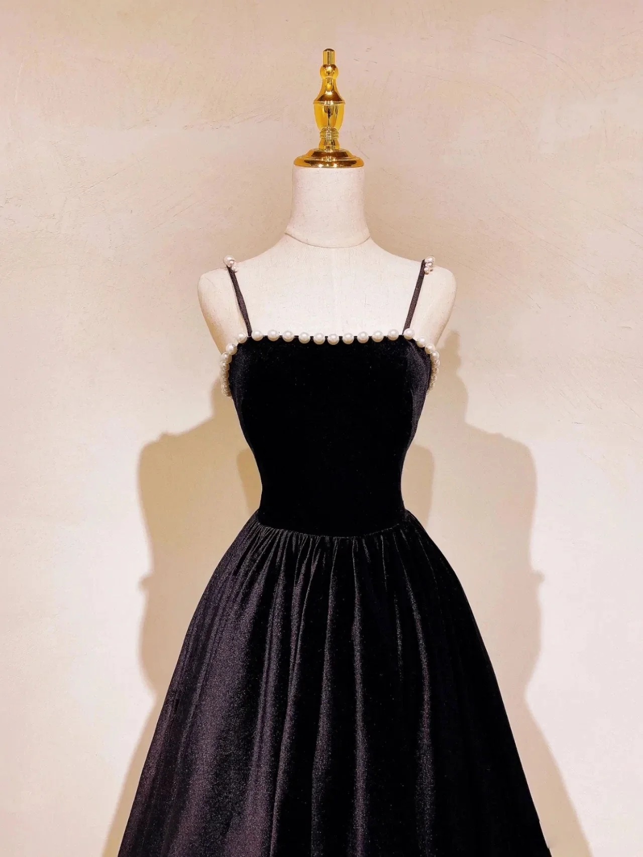 Simple black long prom dress, black evening dress     fg2937 - Image 2