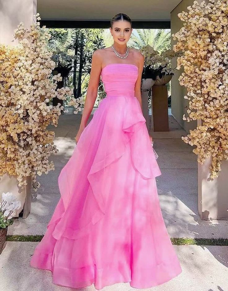 simple pink prom dress,modest evening dresses      fg1002 - Image 4