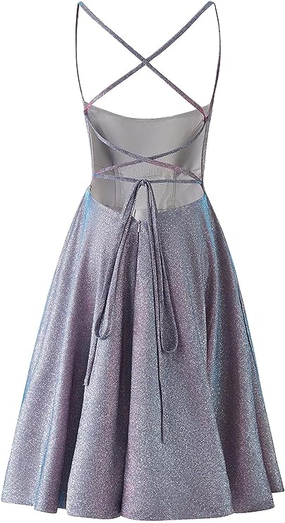 Sparkly Glitter Homecoming Dresses Short Spaghetti Straps Prom Dress Party Gowns for Women with Pockets Homecoming Dress    fg3653 - Image 2