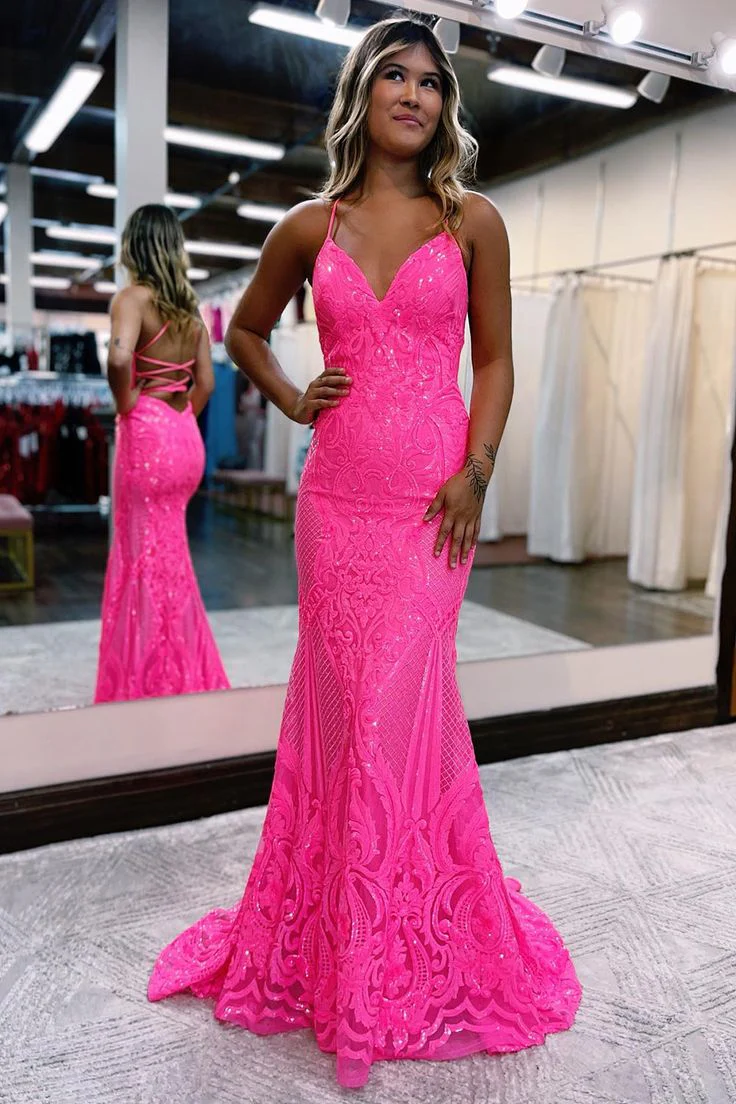 Sparkly Mermaid Backless Sequins Long Prom Dress Formal Occasion Dresses fg3542 - Image 3