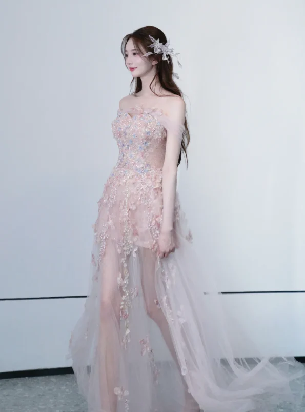 Strapless Tulle Prom Party Dress Birthday Dress Evening Dress fg8654 - Image 2