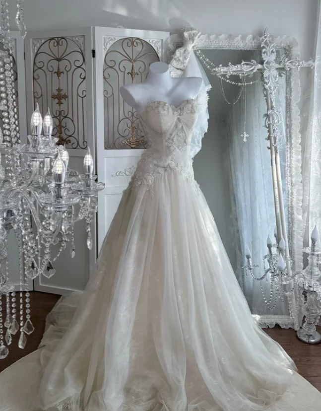 Sweetheart Beige Tulle Prom Party Dress Evening Dress Birthday Dress fg8648