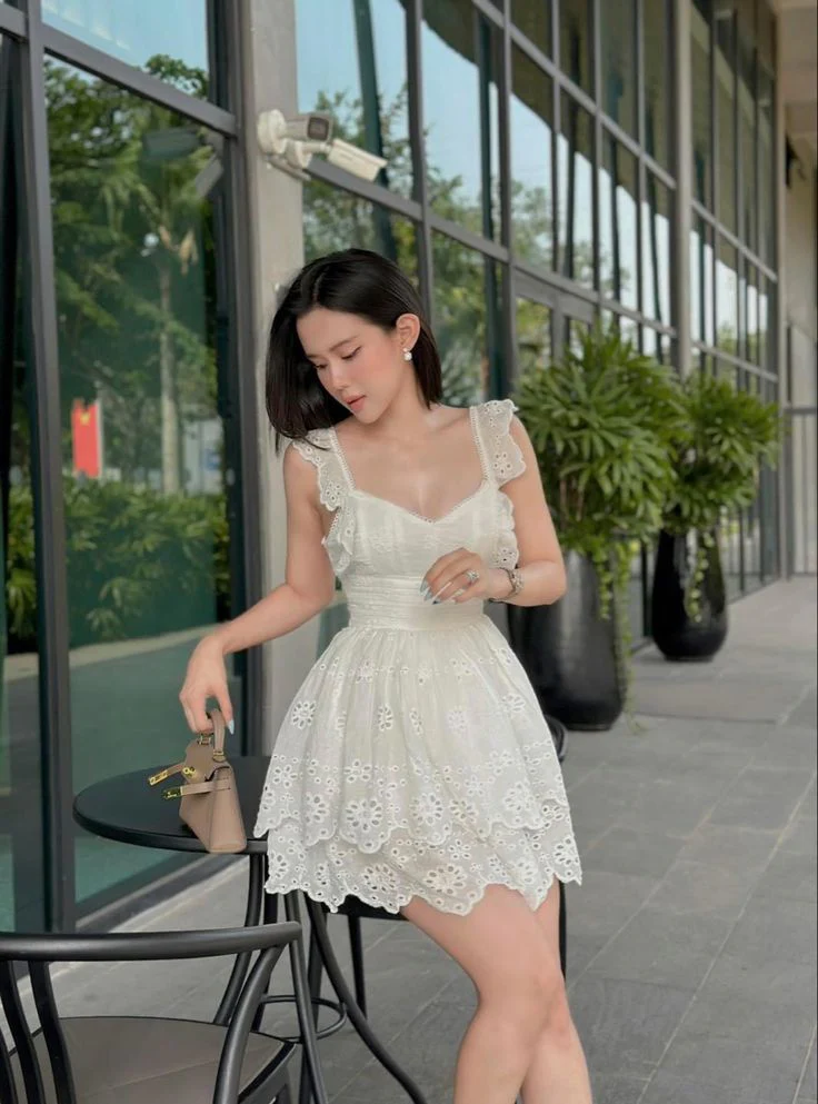 White Lace Birthday Outfit Short Evening Dress Cocktail Dresses Short Party Dress  fg8008 - Image 2