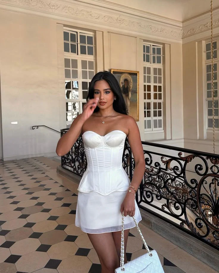 White Short Evening Dress Cocktail Dresses Short Party Dress Homecoming Dress fg7870 - Image 2