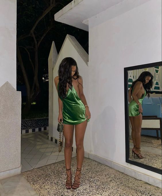 Women Green Short Prom Dress Homecoming Party Dress      fg5506 - Image 2