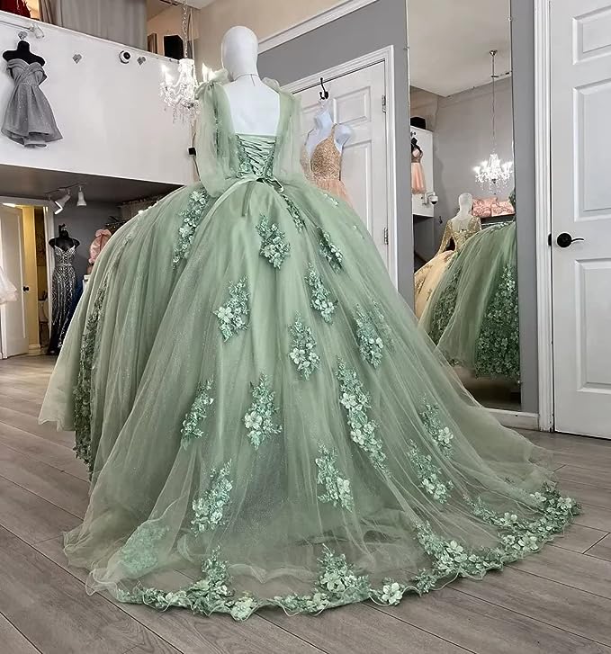 Women's Off Shoulder Quinceanera Dresses Ball Gown with Train Puffy Sweet 15 16 Dresses 3D Flowers Prom Dresses     fg3667 - Image 3