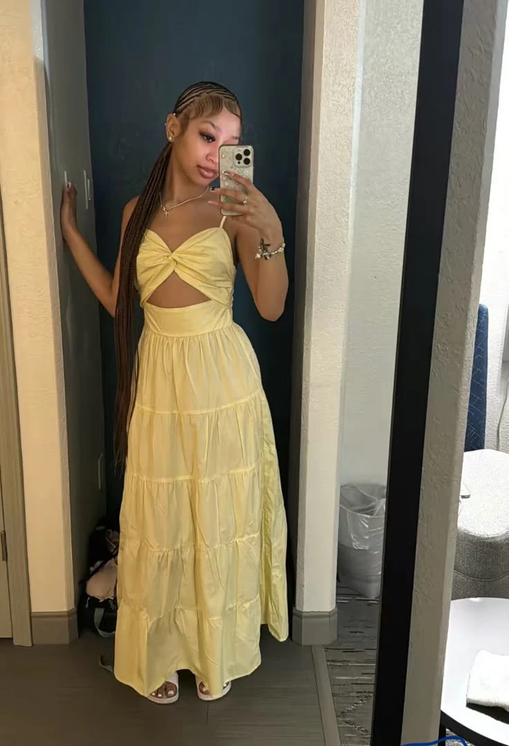 Yellow Fashion Long Prom Dress Evening Party Dresses fg7738 - Image 2