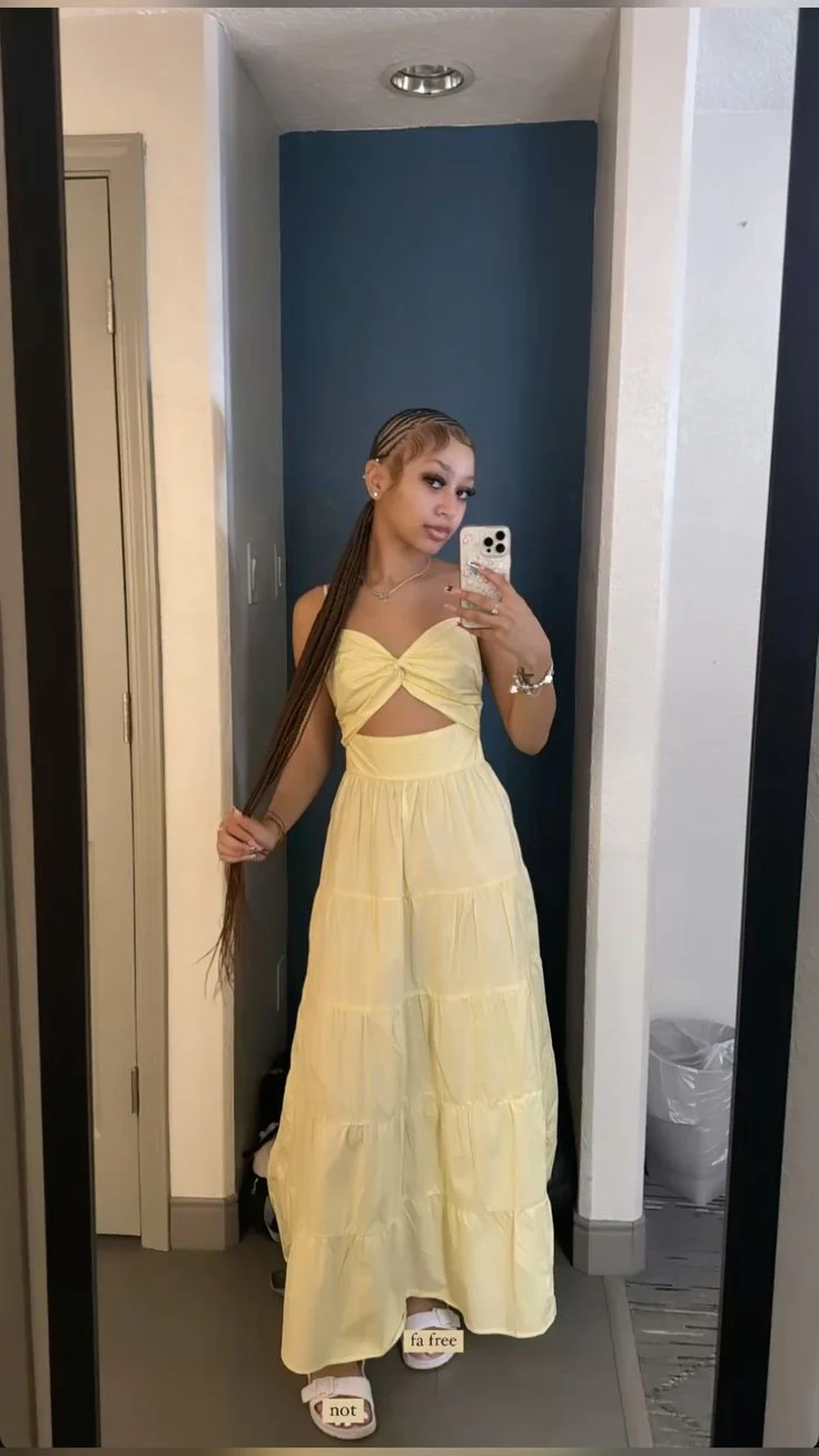 Yellow Fashion Long Prom Dress Evening Party Dresses fg7738 - Image 3