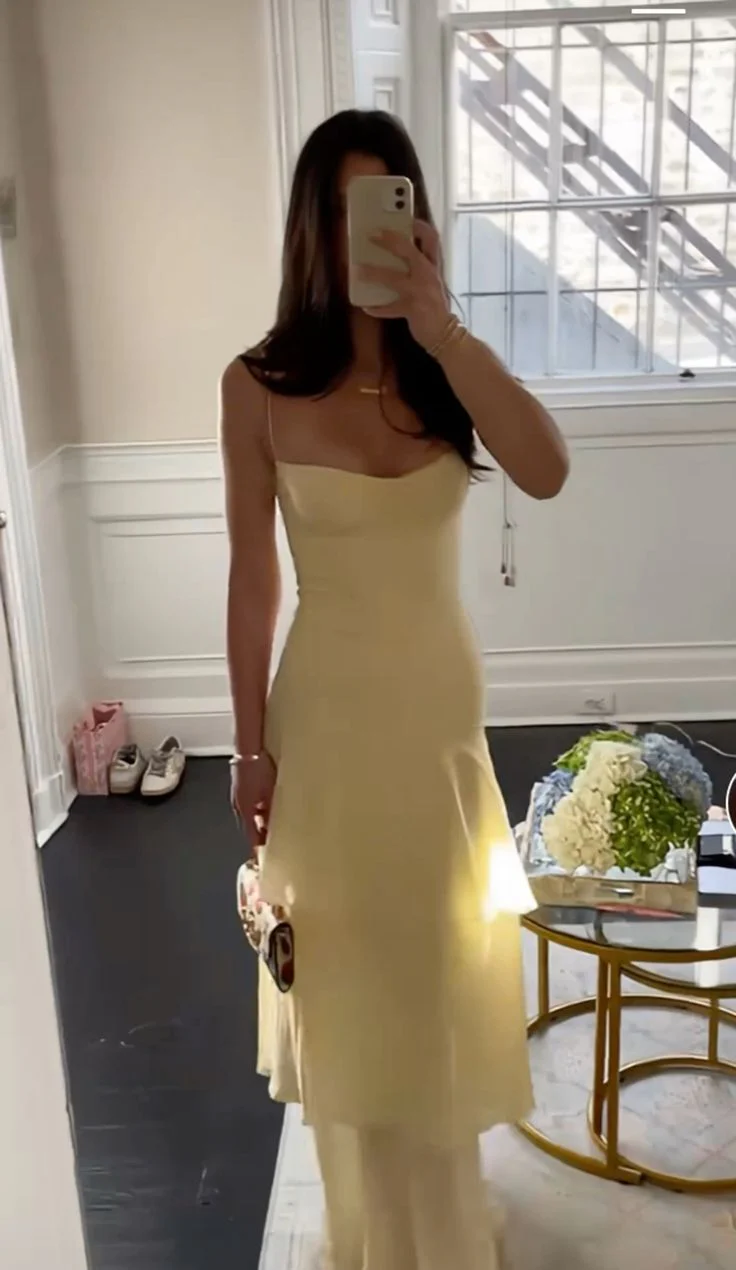 Yellow Fashion Long Prom Dress Evening Party Dresses fg7739 - Image 2